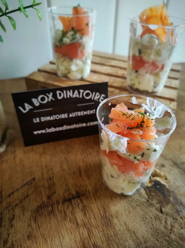 10 verrines concombre saumon fumé